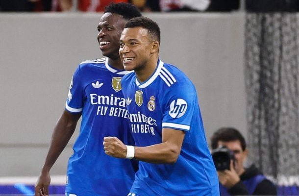 Mbappé fez quatro gols na vitória do Real Madrid (foto: Foto: Divulgação / Real Madrid)