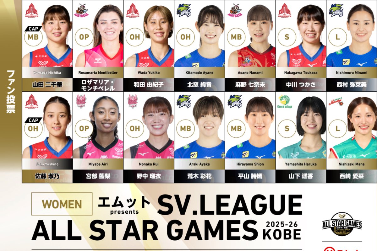 Montagem com as atletas de vôlei selecionadas para participar do Jogo das Estrelas (foto: Divulgação/SV.League)