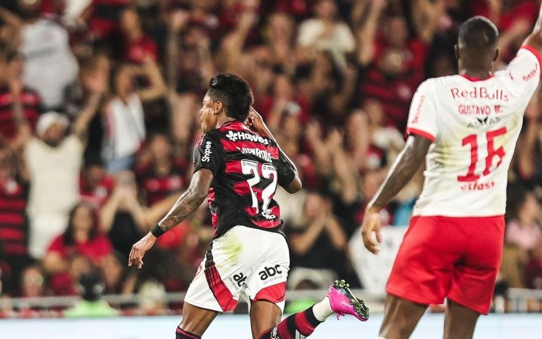 Bruno Henrque marcou o terceiro gol do Flamengo contra o Bragantino (foto: Gilvan de Souza/Flamengo)
