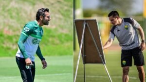 Alberto Valentim, técnico do América, e Eduardo Barros, treinador do Cuiabá - Crédito: 