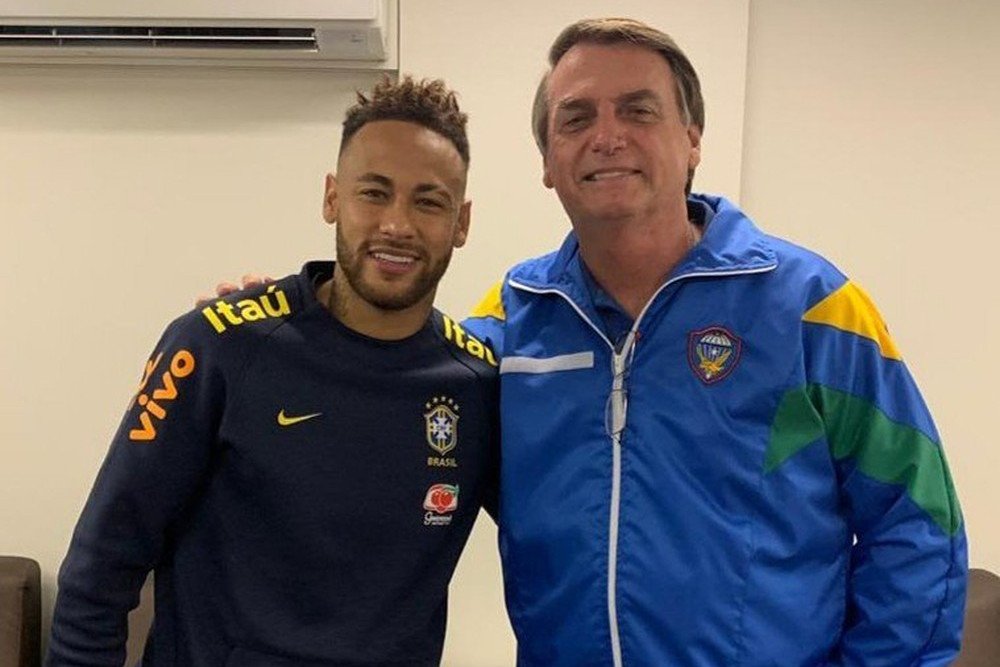 Encontro entre Neymar e Bolsonaro em 2019 (foto: Reprodução)