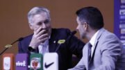 Carlo Ancelotti e Rodrigo Caetano em convocação da Seleção Brasileira (foto: @rafaelribeirorio/CBF)