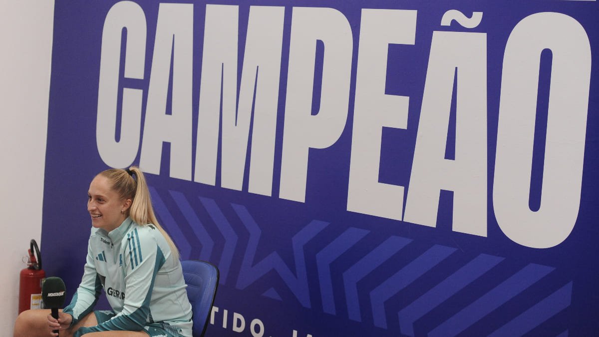 Isa Haas, zagueira do Cruzeiro, em entrevista ao No Ataque (foto: Alexandre Guzanshe/EM/D.A Press)
