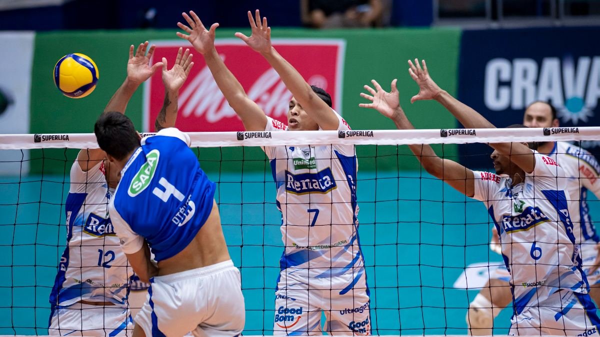 Campinas em ação contra o Cruzeiro na Superliga Masculina de Vôlei (foto: Agência i7/Cruzeiro)