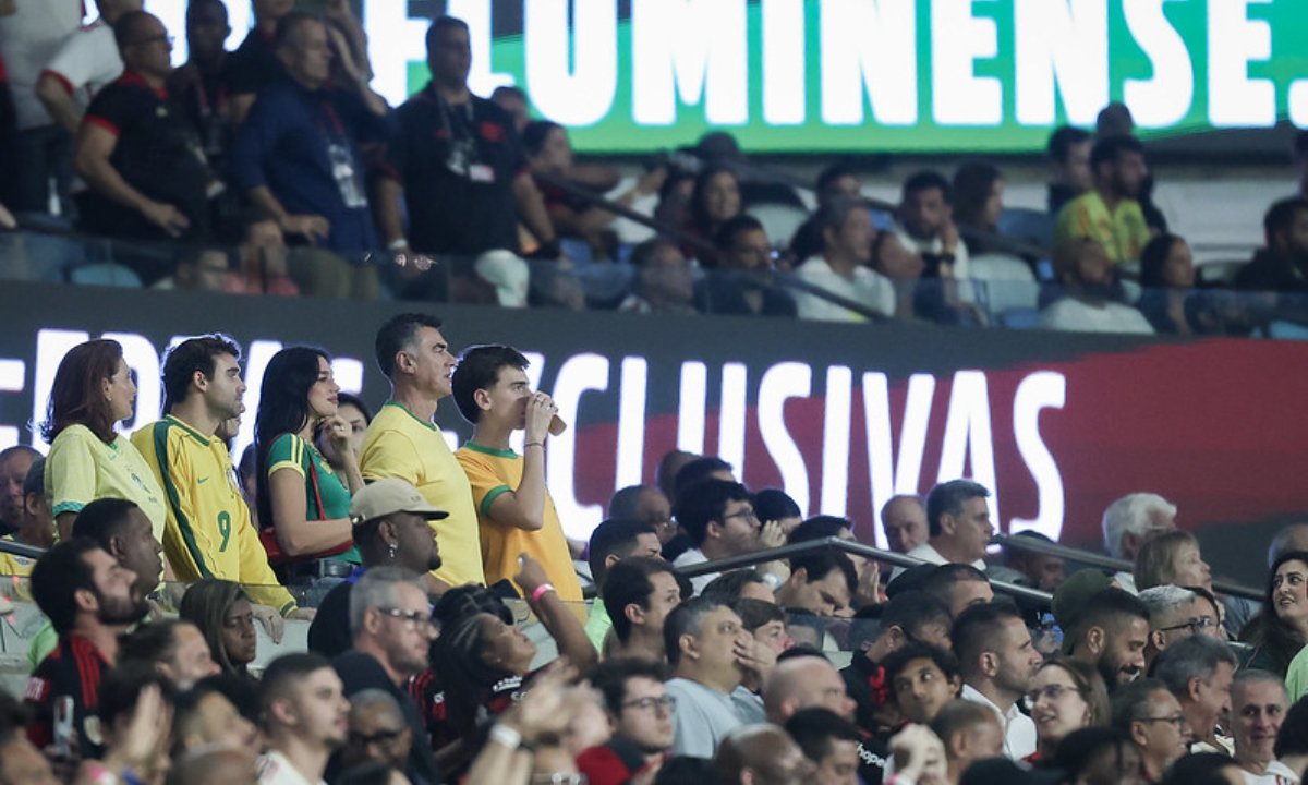 Dua Lipa foi ao Maracanã para assistir Fluminense x Flamengo (foto: MARCELO GONÇALVES / FLUMINENSE)