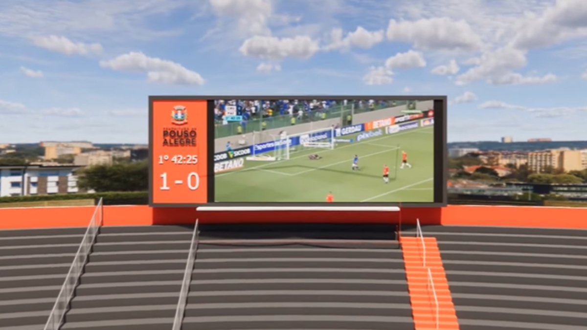 Imagem do projeto de reforma do Manduzão, estádio do Pouso Alegre