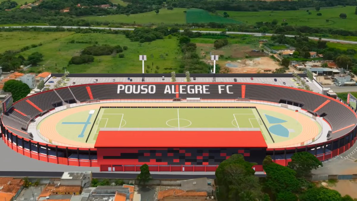 Imagem do projeto de reforma do Manduzão, estádio do Pouso Alegre