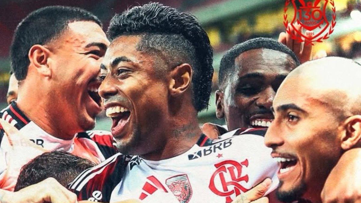 Flamengo comemora gol na goleada sobre o Sport (foto: Divulgação/Flamengo)