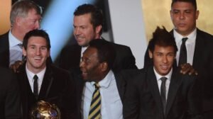 Pelé ao lado de Messi e Neymar  - Crédito: 