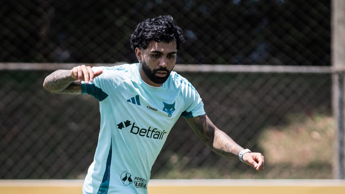 Gabigol, atacante do Cruzeiro, em treinamento na Toca da Raposa 2, em Belo Horizonte (foto: Gustavo Aleixo/Cruzeiro)