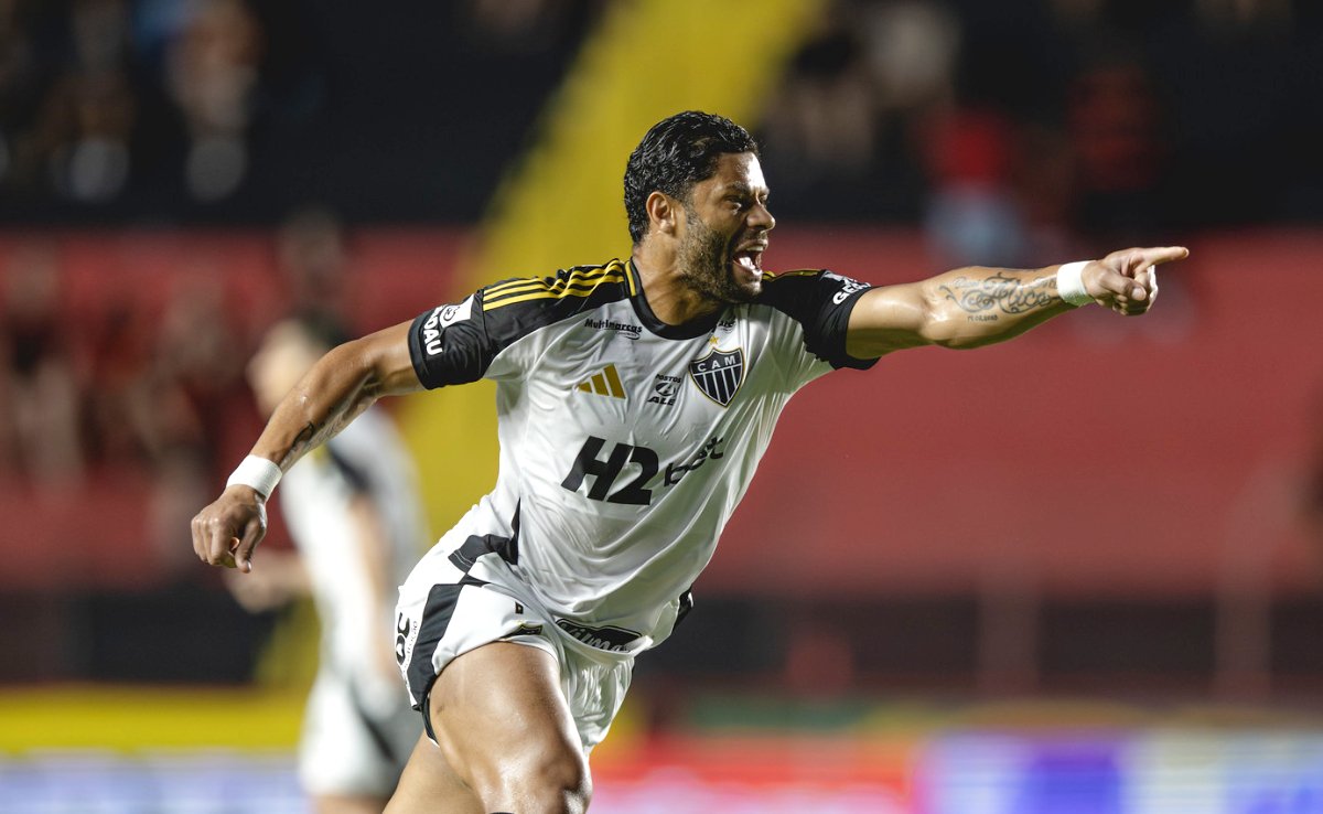 Hulk comemora mais um gol pelo Atlético (foto: Pedro Souza/Atlético)