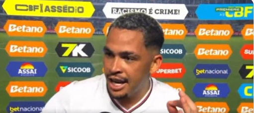 Luciano desabafou no intervalo do duelo entre São Paulo e Flamengo (foto: Reprodução)