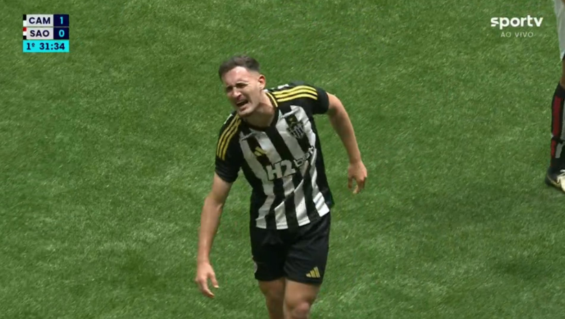 Atacante sentiu muitas dores no ombro e foi substitúido (foto: Reprodução)