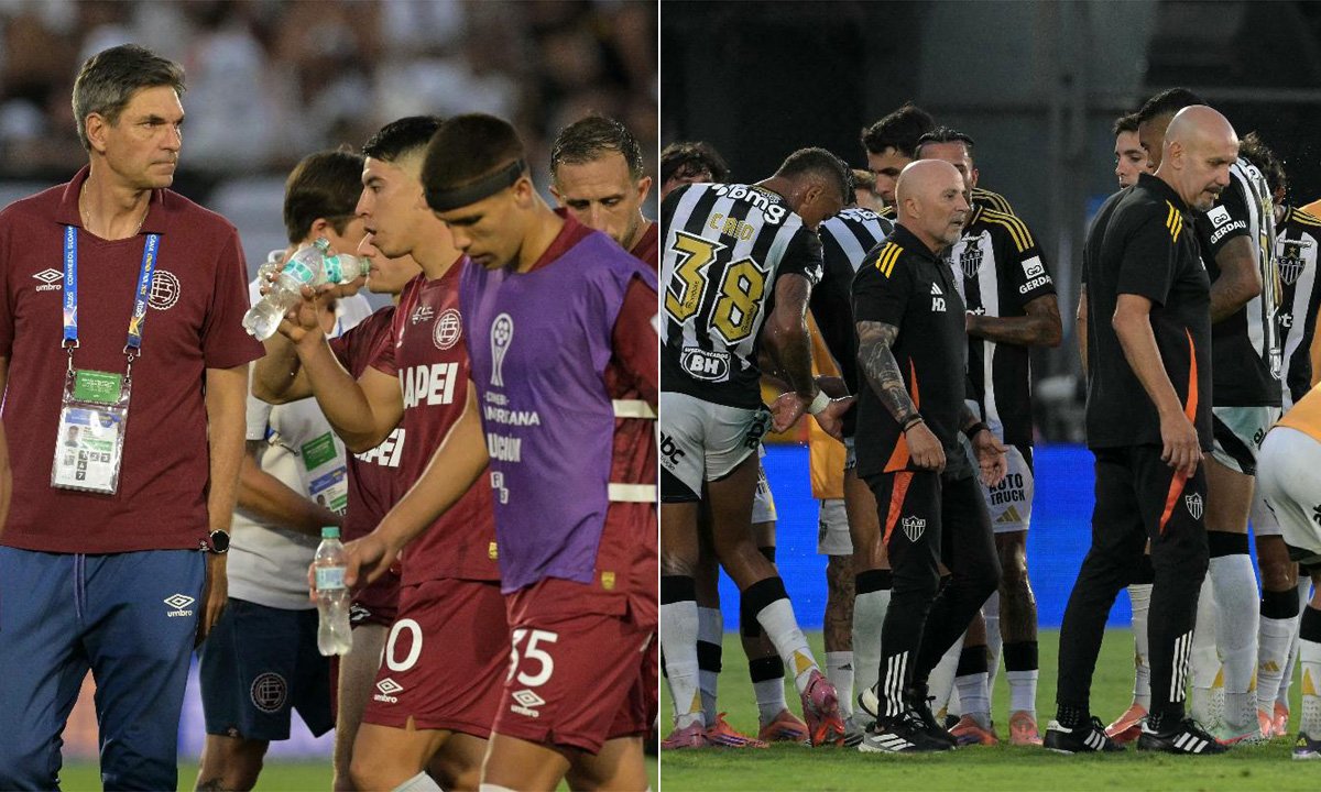 Lanús e Atlético empataram por 0 a 0 na final da Copa Sul-Americana (foto: JUAN MABROMATA / AFP)