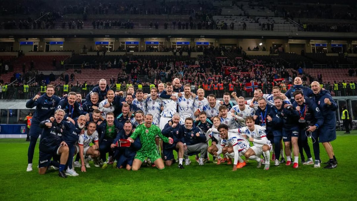 Noruega celebra classificação para a Copa do Mundo de 2026 após goleada sobre a Itália (foto: Divulgação/Seleção da Noruega)