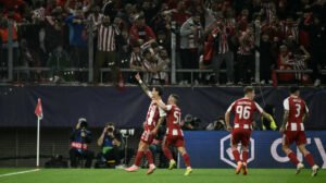Olympiacos abriu o placar diante do Real Madrid - Crédito: 