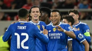 Mbappé marcou quatro gols na vitória do Real Madrid - Crédito: 