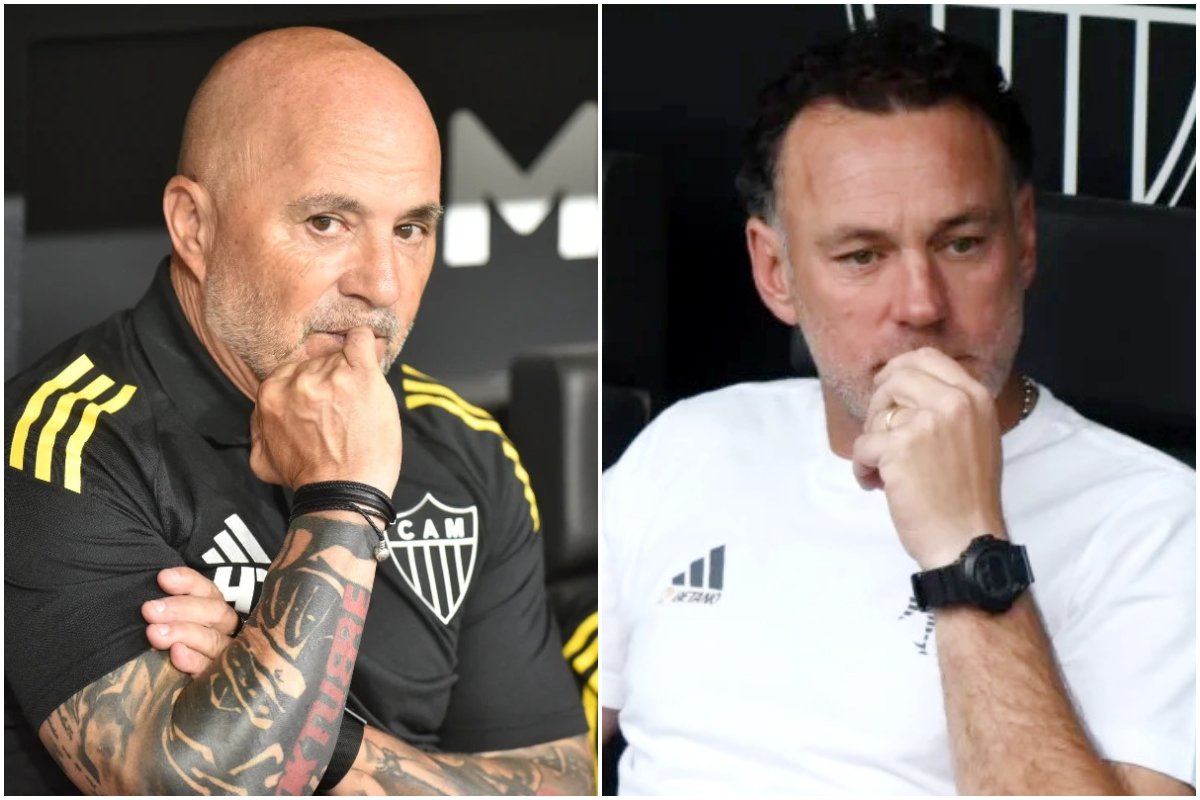 Jorge Sampaoli e Gabriel Milito, técnicos argentinos, sob comando do Atlético (foto: Montagem com imagens de Ramon Lisboa e Gladyston Rodrigues/EM/D.A. Press)
