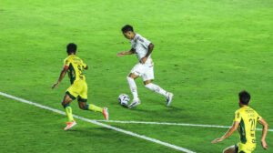 Lance do jogo entre Santos e Mirassol - Crédito: 