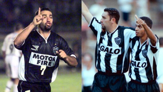 Guilherme Alves, grande artilheiro do Atlético na virada do século (foto: Jorge Gontijo e Auremar de Castro/Arquivo Estado de Minas)