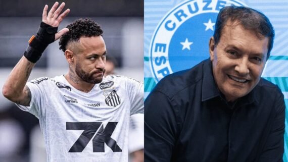 Neymar e Pedro Lourenço (foto: Raul Baretta/Santos e Matheus de Morais)