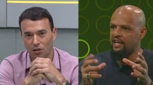 André Rizek e Felipe Melo durante programa Fechamento SporTV - Crédito: 