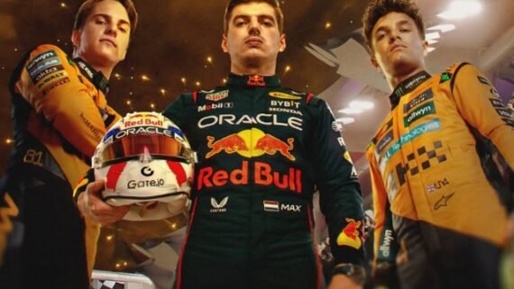 Oscar Piastri, Max Verstappen e Lando Norris (foto: Reprodução/Instagram/Abudhabigp)
