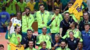 Campeões olímpicos no vôlei masculino na Rio 2016 (foto: Rodrigo Clemente/EM/D.A Press - 21/08/2016)