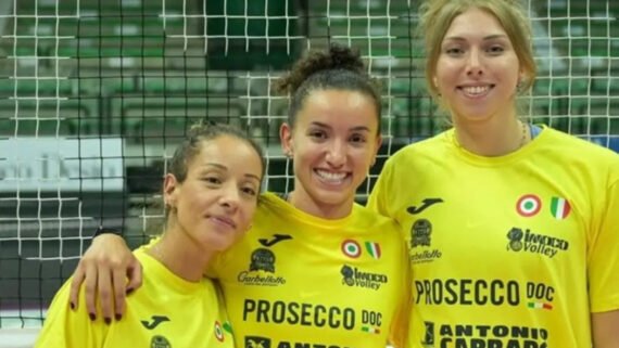 Monica de Gennaro, Gabi Guimarães e Sarah Fahr em treinamento do Conegliano (foto: Reprodução Instagram)
