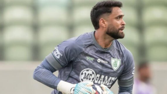 Goleiro do América durante partida (foto: Divulgação/Gustavo)
