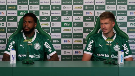 Micael e Bruno Fuchs, zagueiros do Palmeiras (foto: Cesar Greco/Palmeiras/by Canon)