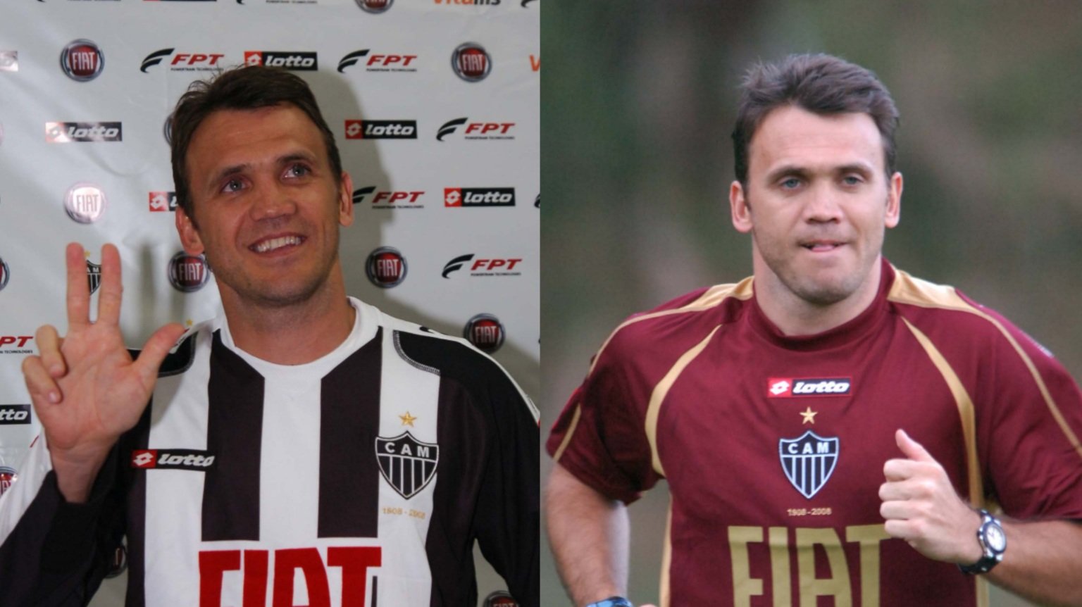 Petkovic com a camisa do Atlético no ano de 2008 (foto: Marcos Michelin e Jorge Gontijo/Atlético)