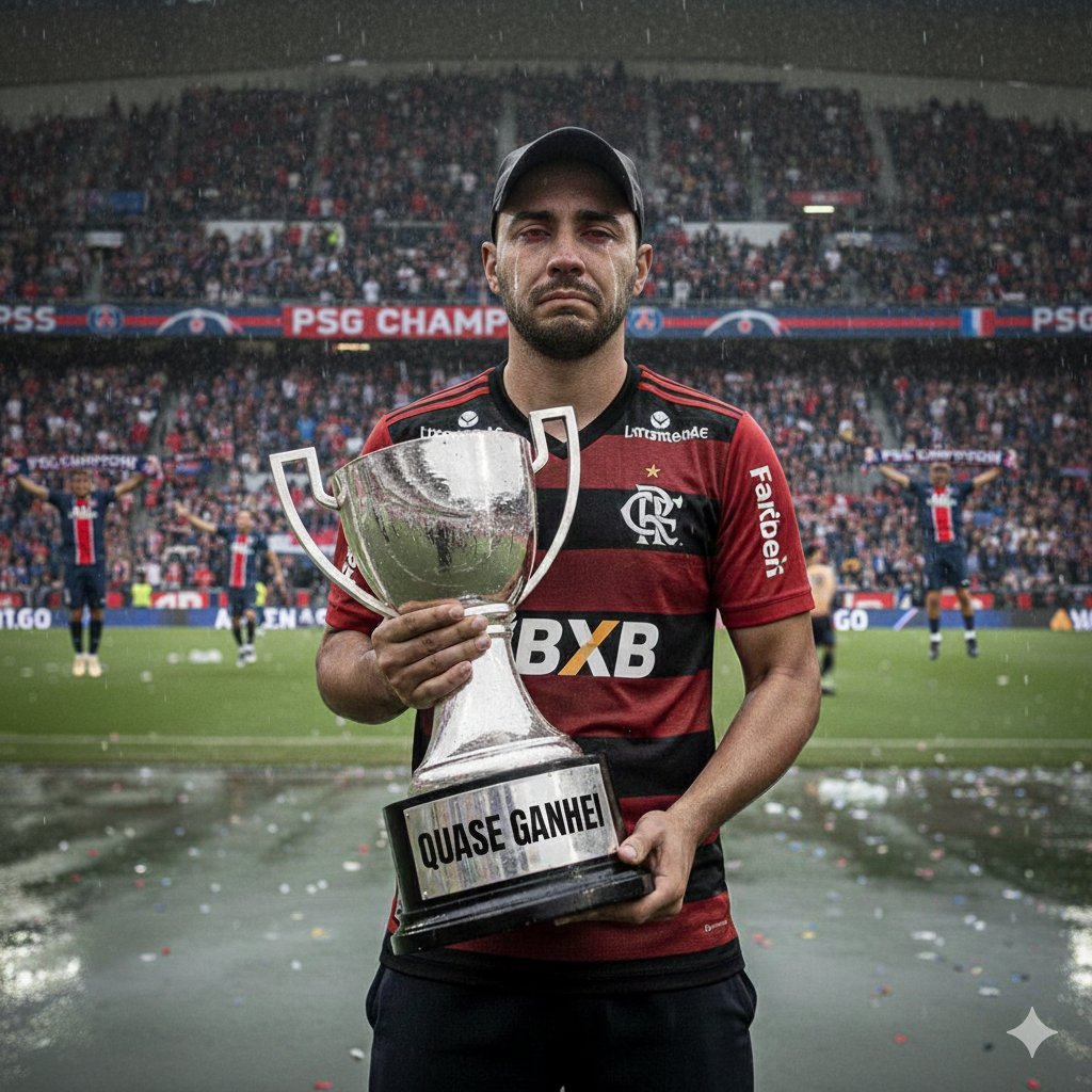 Meme da vitória do PSG sobre o Flamengo