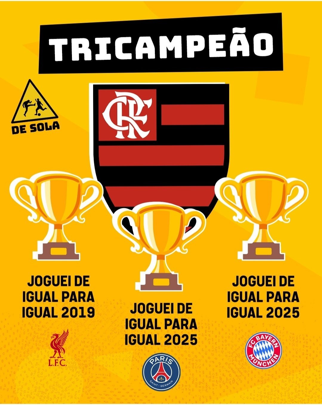 Meme da vitória do PSG sobre o Flamengo