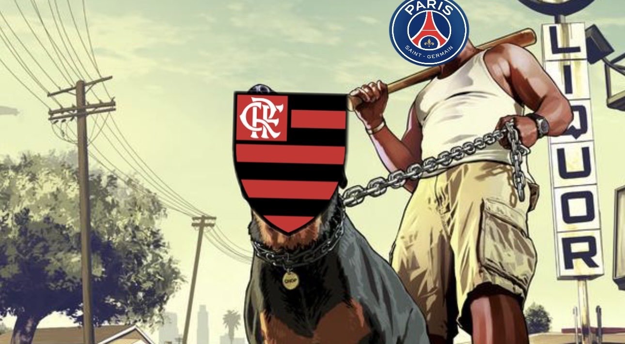 Meme da vitória do PSG sobre o Flamengo
