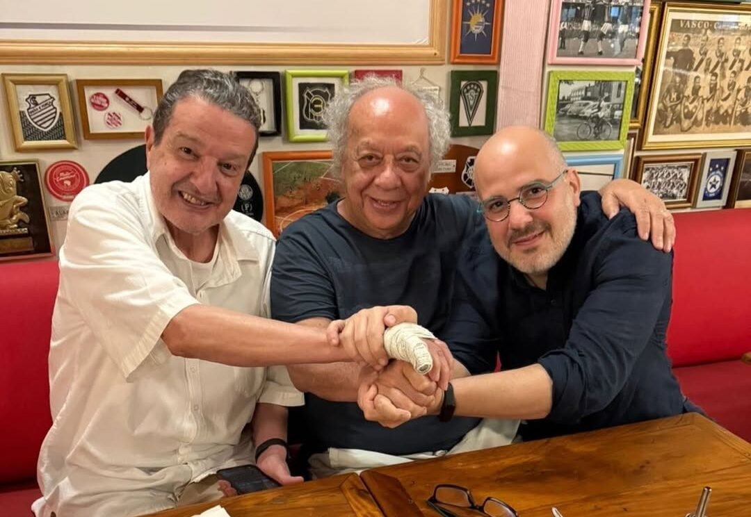 Juca Kfouri, José Trajano e Andre Basbaum (foto: Reprodução)
