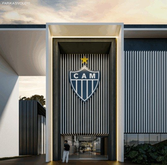 Parte da estrutura do prédio que será construído para a base do Atlético