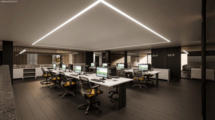 Parte da estrutura do prédio que será construído para a base do Atlético