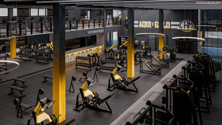 Parte da estrutura do prédio que será construído para a base do Atlético