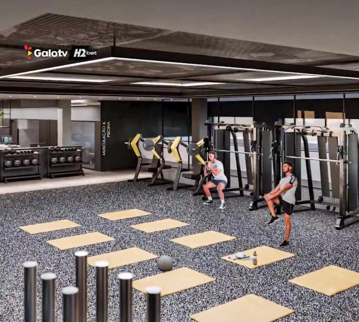 O projeto da nova estrutura de vestiário e academia na Cidade do Galo