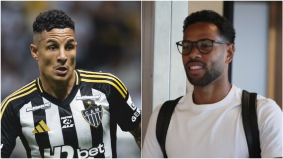 Guilherme Arana e Renan Lodi já foram titulares da Seleção Brasileira (foto: Pedro Souza/Atlético e Edesio Ferreira/EM/D.A Press)