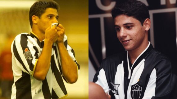 Fotos de Cicinho pelo Atlético em 2001 e 2003 (foto: Euler Junior e Gualter Naves/Arquivo Estado de Minas)