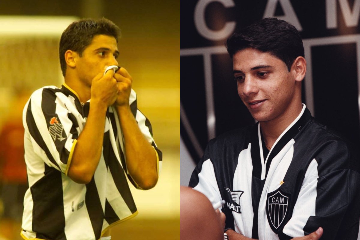 Fotos de Cicinho pelo Atlético em 2001 e 2003 (foto: Euler Junior e Gualter Naves/Arquivo Estado de Minas)