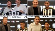 Lyanco, Júnior Santos, Cuello e Rony: quatro das 22 contratações de Victor como diretor de futebol do Atlético (foto: Montagem com imagens de Pedro Souza/Atlético e Alexandre Guzanshe/EM/D.A. Press)