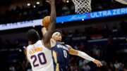 Jogo entre Pelicans e Suns, pela NBA (foto: AFP)