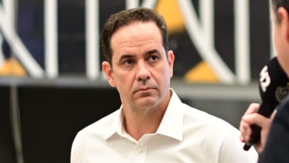 Bruno Muzzi, que deixará o cargo de CEO do Atlético ao fim do ano, na Arena MRV (foto: Leandro Couri/EM/D.A. Press)