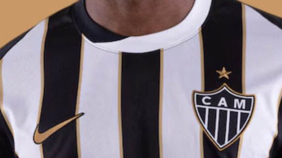 Parte da suposta nova camisa do Atlético para 2026 (foto: Reprodução/Mantos do Futebol)