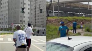 Confusão entre corintianos e cruzeirenses aconteceu nos arredores do setor visitante da Neo Química Arena - Crédito: 