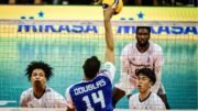 Douglas Souza em ação pelo Cruzeiro contra o Osaka Blueton, no Mundial de Clubes Masculino de Vôlei (foto: Divulgação/FIVB)