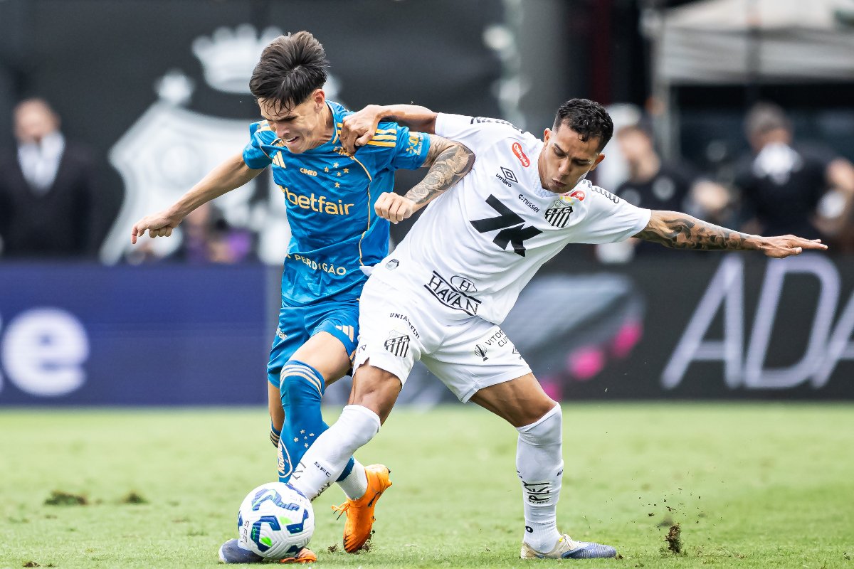 Jogo entre Cruzeiro e Santos (foto: Jhony Inácio/Cruzeiro)